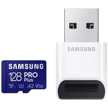 Карта пам'яті Samsung 128GB microSDXC UHS-I U3 V30 A2 Pro Plus + reader (MB-MD128KB/WW): Тип карти MicroSDXC