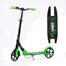 Детский двухколесный самокат с ручным тормозом Best Scooter Shark Зеленый (68471): Количество колес 2