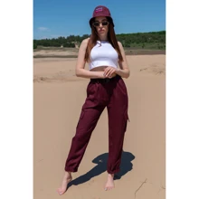 Брюки FLFashion Атом ЧБА 3502 44 бордовые: Сезон Лето