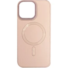 Чохол для iPhone TPU Case Bonbon Leather Metal Style with MagSafe Light Pink for iPhone 15 Pro: Колір розовый