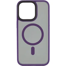 Чехол для iPhone Mobile Case TPU+PC Metal Buttons with MagSafe Dark Purple for iPhone 16 Pro Max: Цвет фиолетовый