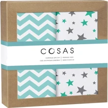 Набір пелюшок Cosas Starfalls Mint Grey Zigzag Mint бязь (4822052074640): undefined undefined
