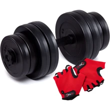 Гантель Iron Body битумная 15.5 кг с перчатками: Вес гантели, кг 15.5