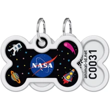Адресник металевий WAUDOG Smart ID з паспортом QR малюнок NASA 40х28 мм (0640-0147): Виробник WAUDOG