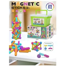 Магнитный конструктор A-Toys Magnetic sticks в чемоданчике 25 деталей (158-20): Количество деталей, шт. 25