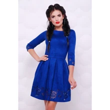 Платье FashionUp PL-1522A 42 синее повседневное до середины бедра: Состав Полиэстер, Хлопок