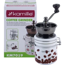Мельница для кофе ручная Kamille механическая (KM-7019): Цвет нержавеющая сталь