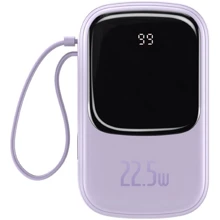 Зовнішній акумулятор Baseus Power Bank 20000mAh з USB-C Cable Q Pow Display 22.5W Purple (PPQD-I05): Кількість USB 3