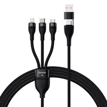 Кабель Baseus USB Cable/USB-C to Micro USB/Lightning/Type-C Flash Series 2 100W 1.2m Black (CASS030101): Тип USB Cable/USB-C - Lightning/microUSB/USB-C