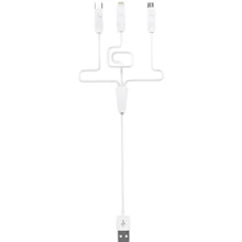 Кабель Hoco USB Cable to Lightning/microUSB/USB-C X1 1m White: Тип USB Cable - Lightning/microUSB/USB-C