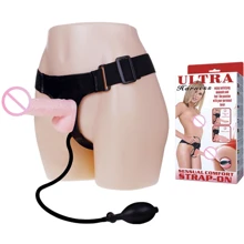 Страпон LYBAILE Strap On with Pump Pink - 180x34 мм: Для кого Для женщин