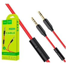 Кабель Hoco Audio Cable AUX 3.5mm Jack UPA12 With Mic 1m Black: Тип Mini-jack 3.5mm - Mini-jack 3.5mm
