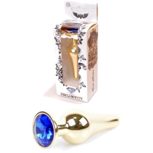 Анальна пробка з кристалом BOSS of TOYS Boss Series - Jewellery Gold BUTT PLUG Dark Blue, BS6400068: Для кого унісекс