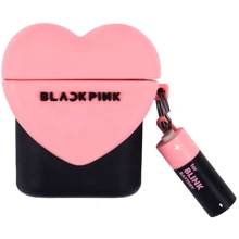 Чехол для наушников TPU Case Logo series Black pink for Apple AirPods: Тип Чехол