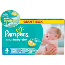 PAMPERS Active Baby-Dry Maxi (7-14 кг) 90 шт.: undefined undefined