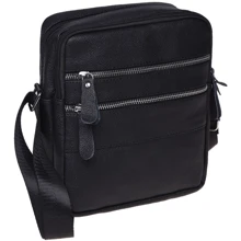 Мужская сумка через плечо Borsa Leather черная (K13923- black): Пол Мужской