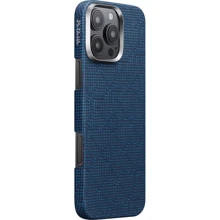 Чехол для iPhone Pitaka Monogram Tactile Woven Case Dark Blue for iPhone 16 Pro: Цвет синий