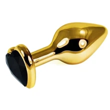 Анальная пробка с кристаллом LoveToy Gold Heart Plug Black: Для кого Унисекс