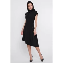 Сукня FashionUp PL-1758B 42 чорне повсякденне подовжене міді: Склад Віскоза, поліестер, Еластан