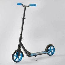 Самокат двухколесный Best Scooter "WOLF" с PU колесами, амортизатором Black/Blue (87744): Количество колес 2