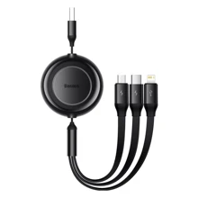 Кабель Baseus USB Cable to Micro USB/Lightning/Type-C Bright Mirror 2 Series 3.5A 1.1m Black (CAMJ010001): Тип USB Cable - Lightning/microUSB/USB-C