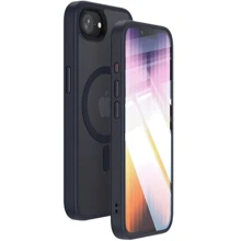 Чехол для iPhone Mobile Case TPU+PC Metal Buttons with MagSafe Colorful Navy Blue for iPhone 16e: Цвет синий