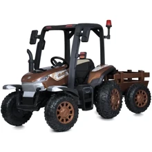 Детский электромобиль Bambi Racer трактор с прицепом, коричневый (M 4844EBLR-17): Вид трактор