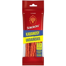 Мясные снеки Sokolow Kabanosy Украинские из свинины и говядины 70 г (5900562633508): Вес нетто 70 г