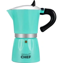 Кофеварка гейзерная Bravo Chef 300мл (BC-12100-6): Цвет бирюзовый