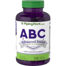 Piping Rock ABC Advanced Senior with Lutein & Lycopene 240 Coated Caplets Вдосконалений комплекс вітамінів ABC для літніх людей з лютеином і лікопіном: Тип мультивітаміни