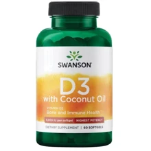 Swanson D3 with Coconut oil 5000 iu Вітамін D3 з кокосовим маслом 60 гелевих капсул: Тип Витамин D