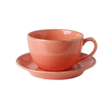 Чашка чайна Porland Seasons Orange 320 мл із блюдцем 160 мм у наборі (213-222134.O): Тип Чашка для чая с блюдцем