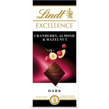 Шоколад Lindt Dark Cranberry almond hazelnut (100 г) (WT4620): Вага, г 100