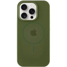 Чехол для iPhone Mobile Case Silicone Full Protective with MagSafe Cyprus Green for iPhone 15 Pro Max: Цвет зеленый