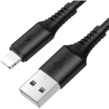 Кабель Borofone USB Cable to Lightning Coolway 1m Black (BX47): Тип USB-C - Lightning