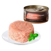 Вологий корм AnimAll для собак з качкою у ніжному желе 85 г: Тип Влажный корм