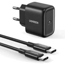 Зарядное устройство Ugreen USB-C Wall Charger CD250 25W Black with USB-C Сable (50581): Особенности Power Delivery (PD), USB-C