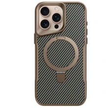 Чохол для iPhone Mobile Case TPU+PC Metal Buttons with MagSafe Carbon Gold для iPhone 15 Pro Max: Колір золотой