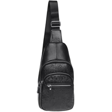 Чоловіча сумка-слінг Borsa Leather чорна (K1142-black): Стать Чоловік