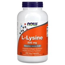 Аминокислота для спорта NOW Foods L-Lysine 500 mg Capsules 250 Veg caps: Тип Лизин