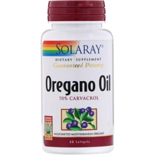Solaray Oregano Oil, 70% Carvacrol, 60 Softgels (SOR41349): Форма выпуска Капсулы