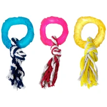 Іграшка для собак Flamingo Good4Fun Ring With Rope фігурне кільце з мотузкою гума 8 см (43028): undefined undefined