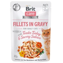 Вологий корм для котів Brit Care Cat pouch філе в соусі ніжна індичка та пікантний лосось 85 г (8595602541195): Тип Влажный корм