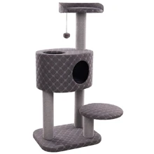 Когтеточка Flamingo Scratching Tree Spencer с домиком игровой комплекс для котов (59153): Высота столбика 109 см