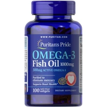 Puritan's Pride Omega-3 Fish Oil 1000 mg (300 mg Active Omega-3) Омега - 3 100 капсул: Тип Омега 3