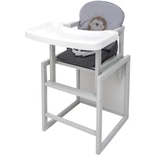 Стульчик-трансформер Babyroom Пеппи-250 серый серый / графит (ежик, сердца) (680976): Тип трансформер