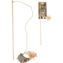 Игрушка Flamingo Natura Delight Bird Птица на удочке для кошек с кошачьей мятой 45 см (59132): undefined undefined