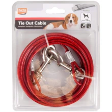 Поводок Flamingo Tie Out Cable до 15 кг металлический трос в пластиковой оплетке и карабинами 4 мм 5 м (43288): Тип Трос