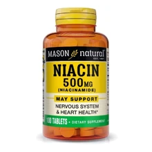 Mason Natural Niacin 500 mg Niacinamide Витамин В3 Ниацинамид 100 таблеток: Тип Витамин B