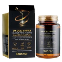 FarmStay 24K Gold & Peptide Solution Prime Ampoule Пептидная сыворотка для лица с биозолотом 250 ml: Пол Для женщин